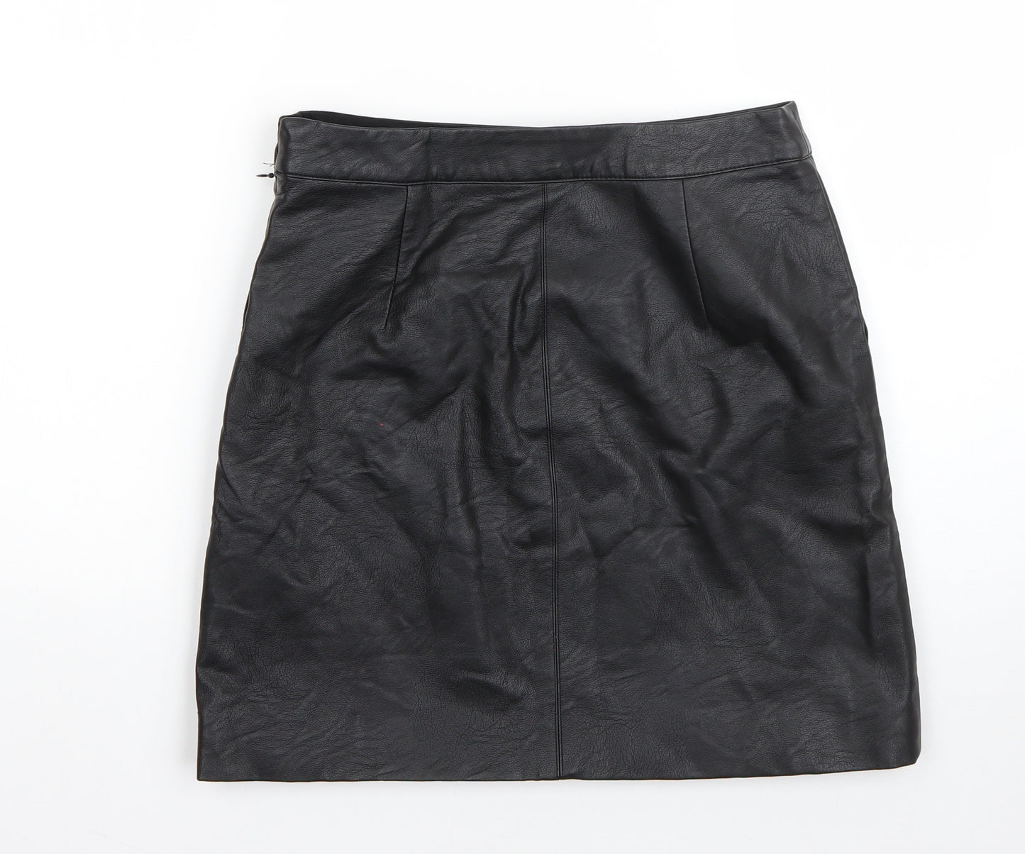 Topshop Womens Black  Viscose A-Line Skirt Size 8