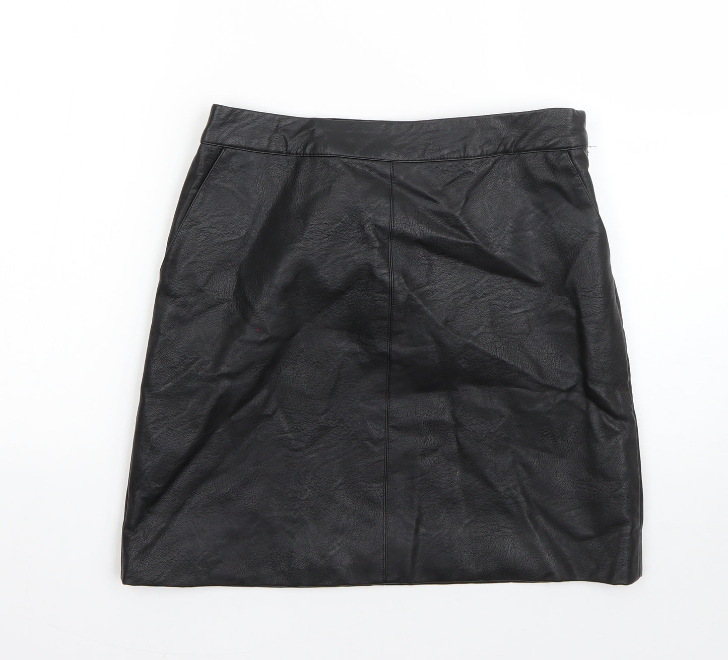 Topshop Womens Black  Viscose A-Line Skirt Size 8