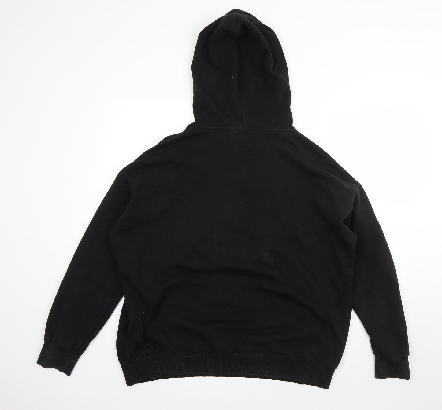 Pull & Bear Mens Black  Cotton Pullover Hoodie Size L   - Stranger Things