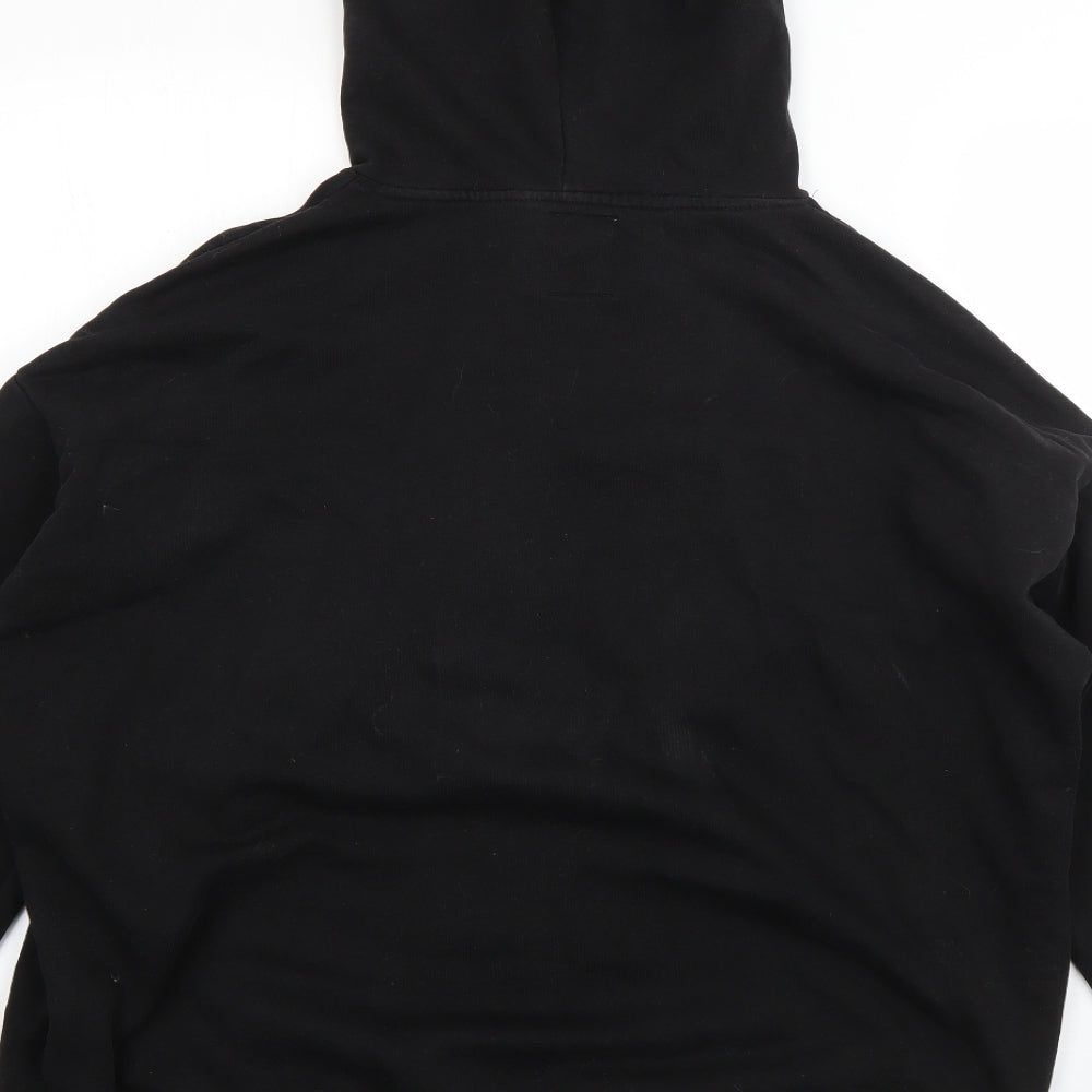 Pull & Bear Mens Black  Cotton Pullover Hoodie Size L   - Stranger Things
