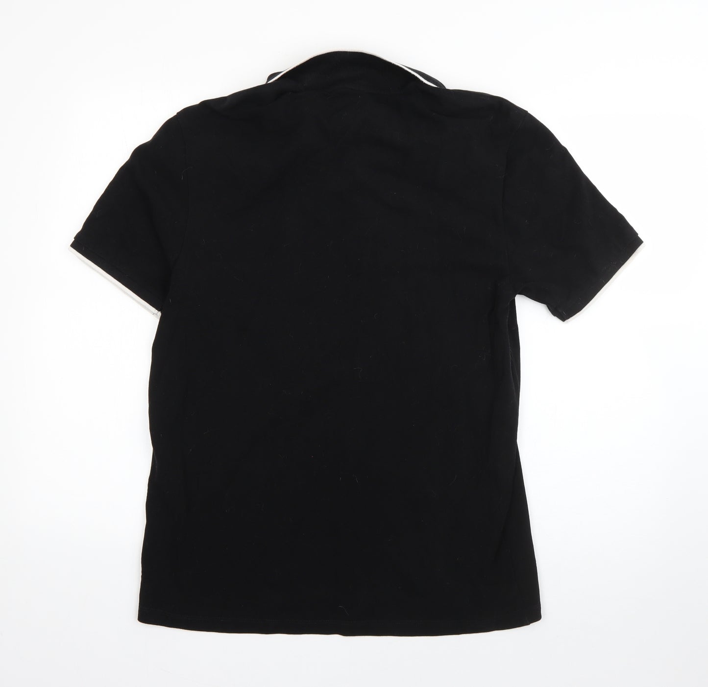 ASOS Mens Black  Cotton  Polo Size L Collared