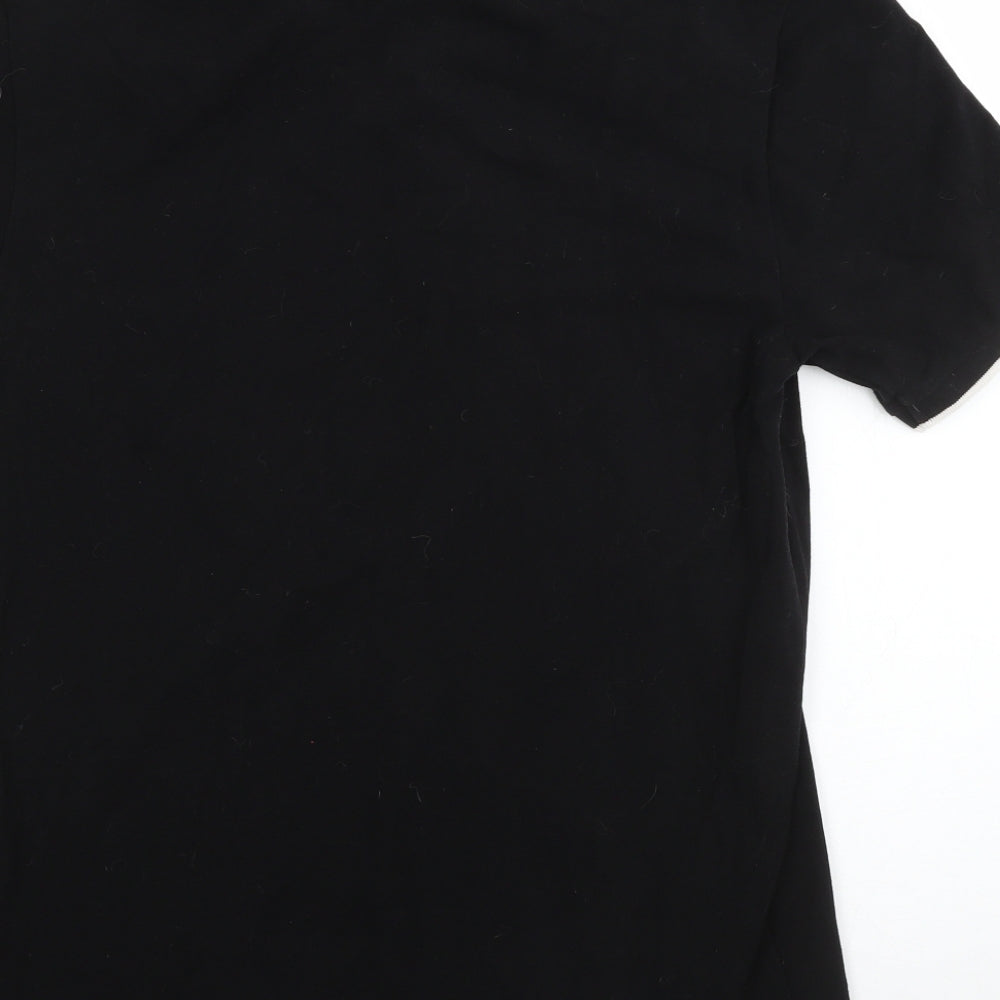 ASOS Mens Black  Cotton  Polo Size L Collared