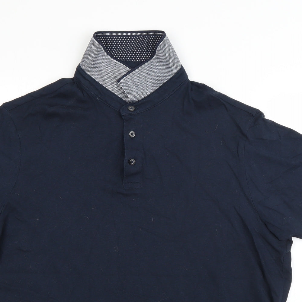 Burton Mens Blue  Cotton  Polo Size XL Collared