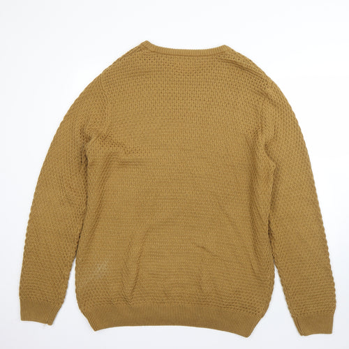 Primark Mens Yellow Round Neck  Cotton Pullover Jumper Size 2XL