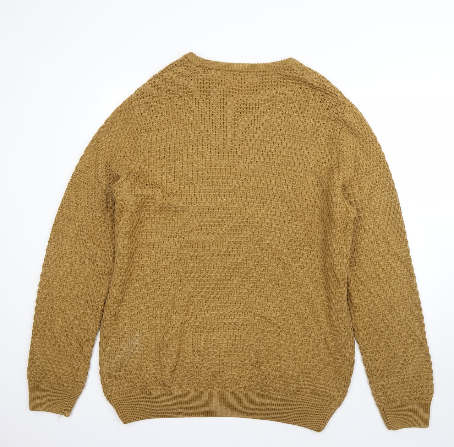 Primark Mens Yellow Round Neck  Cotton Pullover Jumper Size 2XL