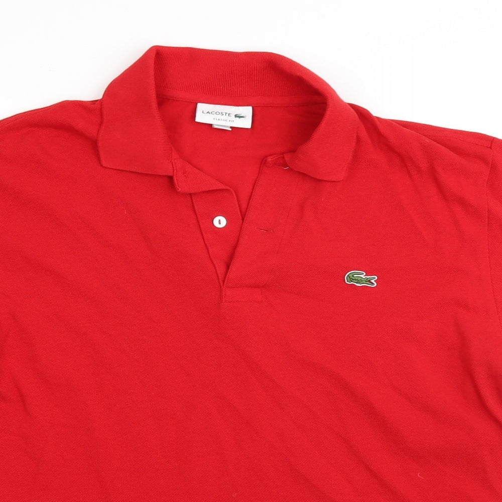 Lacoste Mens Red  Cotton  Polo Size XL Collared