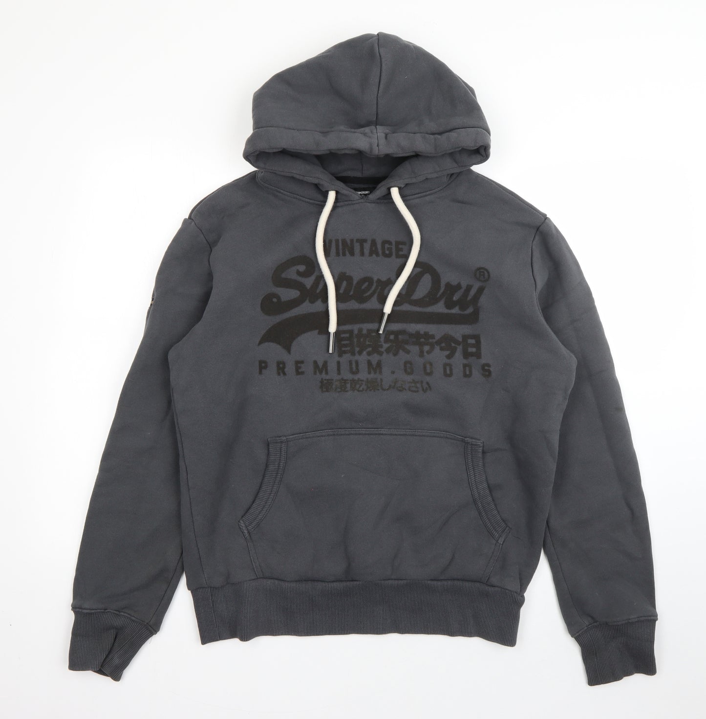 Superdry Mens Grey  Cotton Pullover Hoodie Size L
