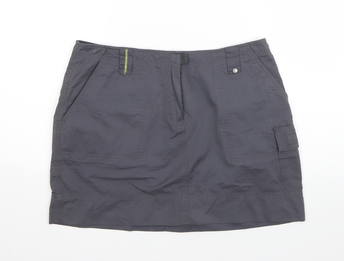 River Island Womens Grey  Cotton A-Line Skirt Size 12