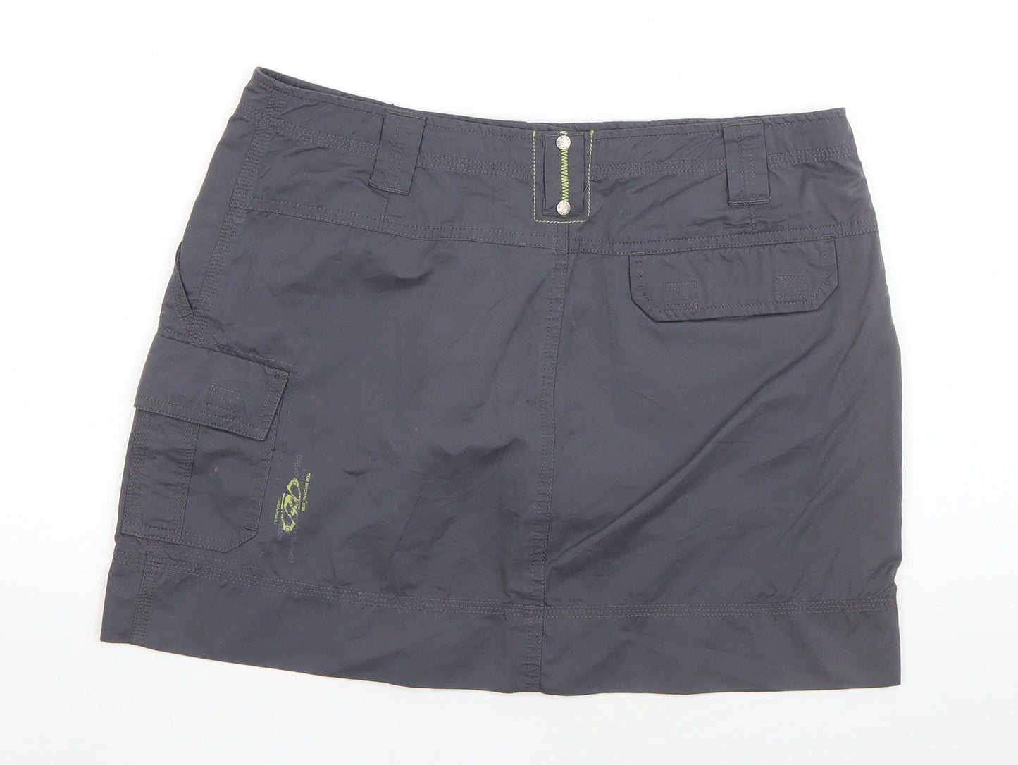 River Island Womens Grey  Cotton A-Line Skirt Size 12