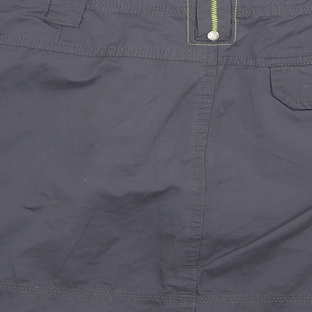 River Island Womens Grey  Cotton A-Line Skirt Size 12