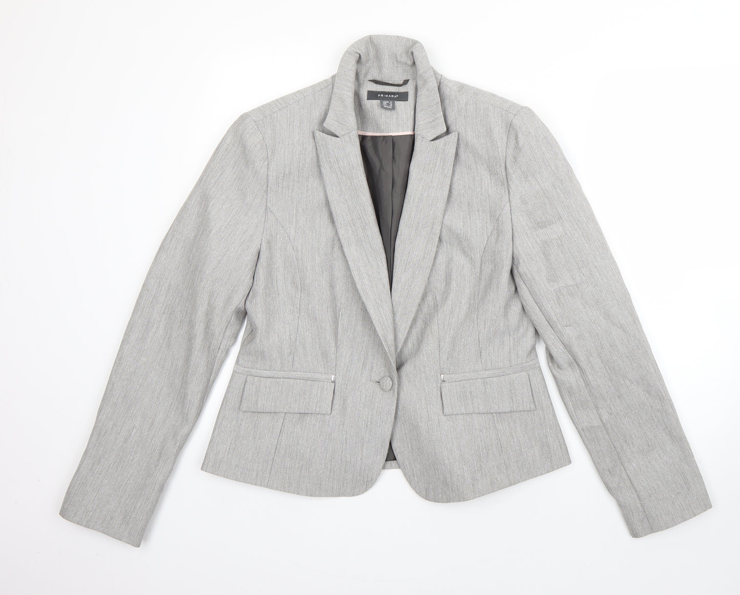 Primark Womens Grey   Jacket Blazer Size 10