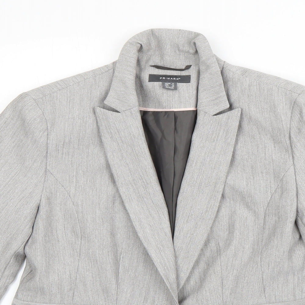 Primark Womens Grey   Jacket Blazer Size 10