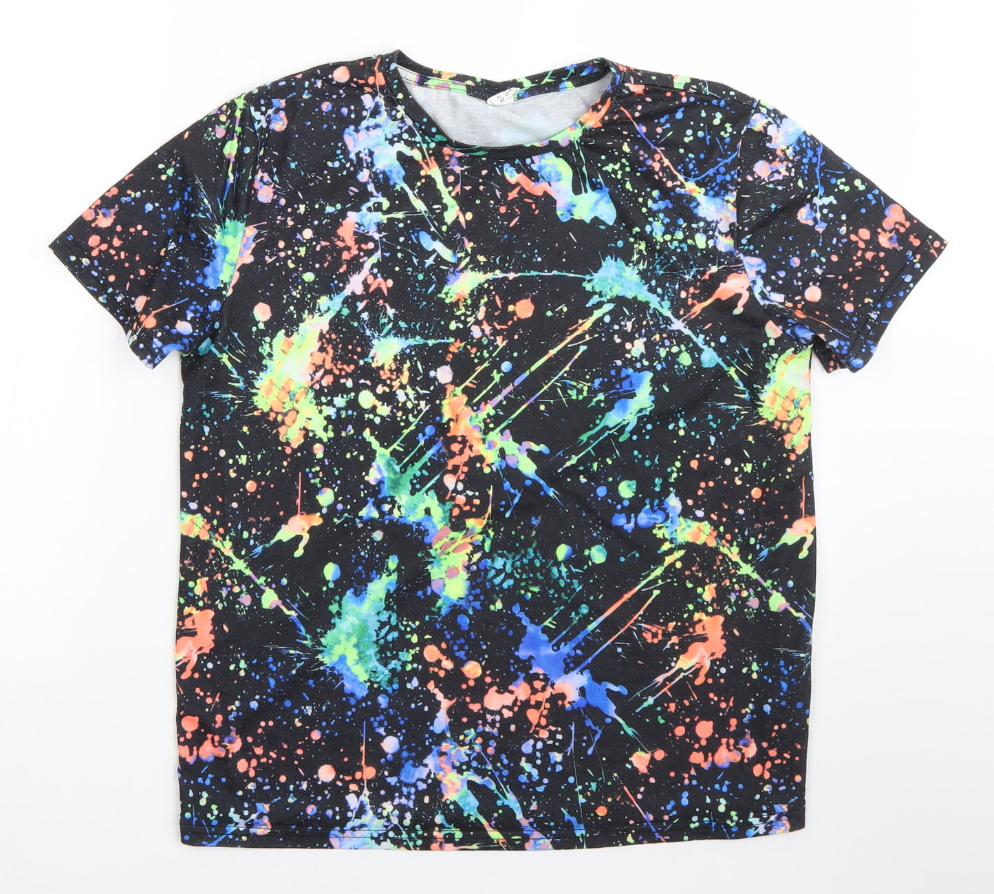 SheIn Boys Multicoloured  Cotton Basic T-Shirt Size 13-14 Years Round Neck
