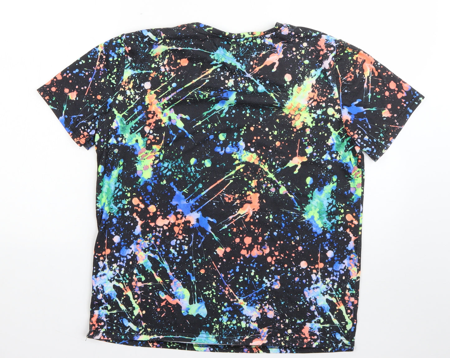 SheIn Boys Multicoloured  Cotton Basic T-Shirt Size 13-14 Years Round Neck