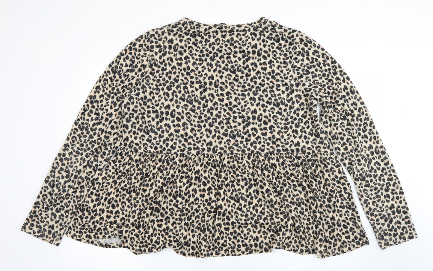 F&F Womens Brown Animal Print Viscose Jumper Dress  Size 16  Round Neck