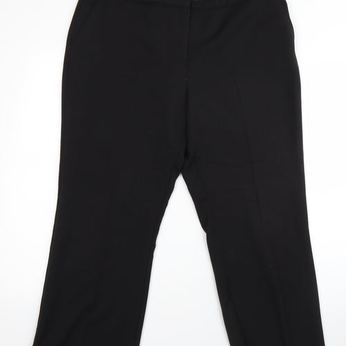 BM Womens Black  Viscose Dress Pants Trousers Size 14 L25 in Regular