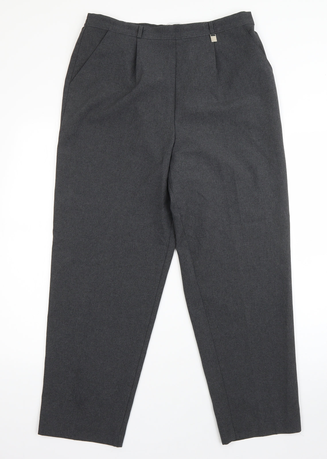 Classics Womens Grey  Polyester Dress Pants Trousers Size 16 L26 in Regular