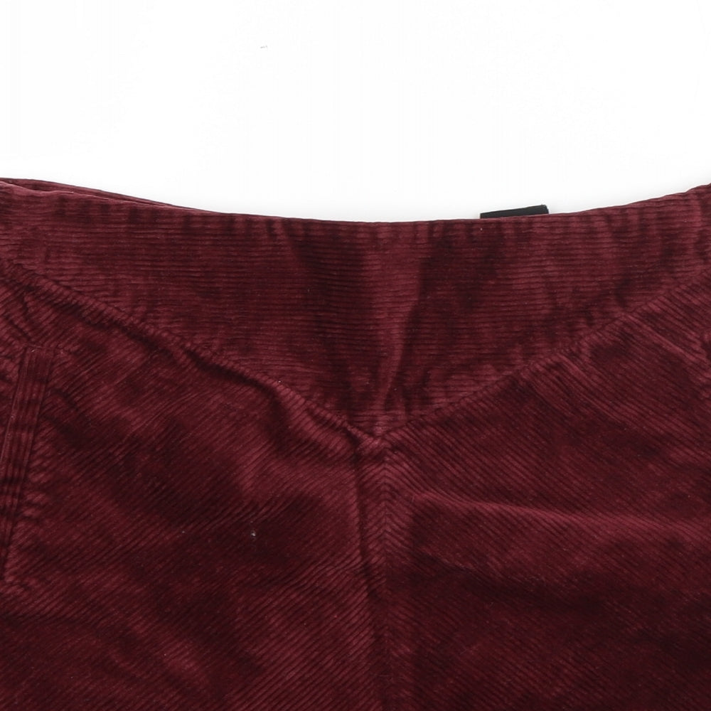 Atelier Womens Red  Cotton A-Line Skirt Size 10