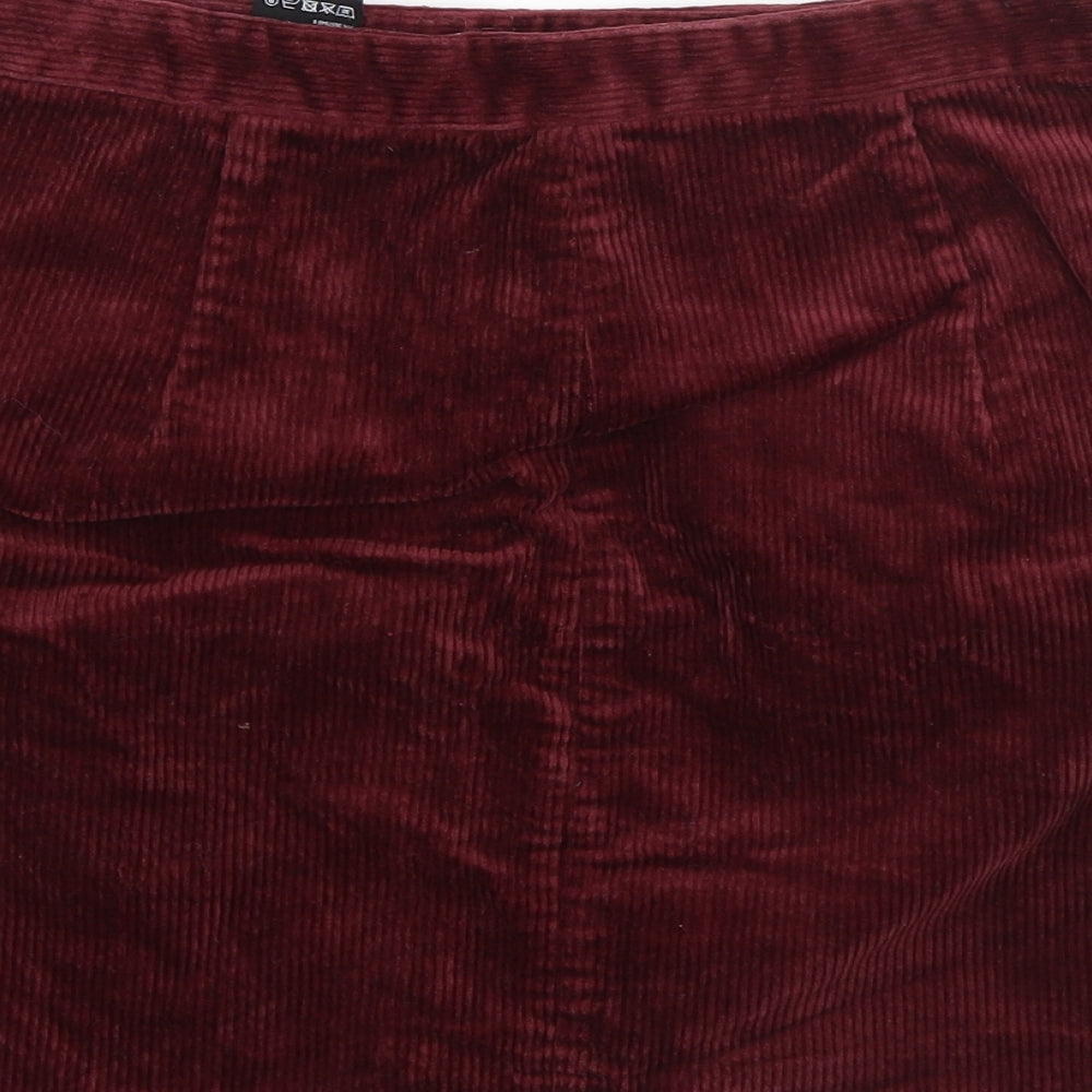 Atelier Womens Red  Cotton A-Line Skirt Size 10