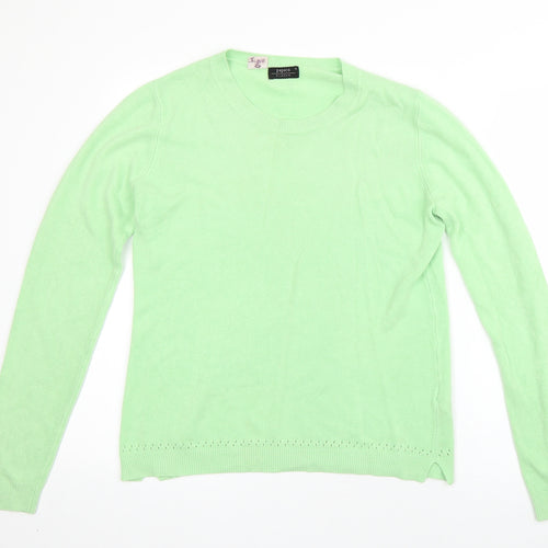 Papaya Womens Green Round Neck  Acrylic Pullover Jumper Size 14