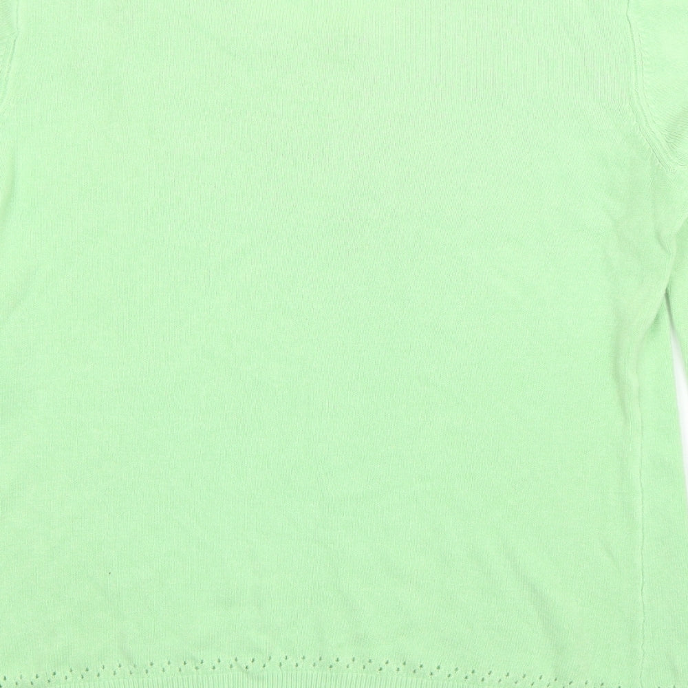 Papaya Womens Green Round Neck  Acrylic Pullover Jumper Size 14