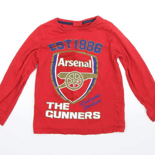 Arsenal Boys Red  Cotton Basic T-Shirt Size 8-9 Years Round Neck