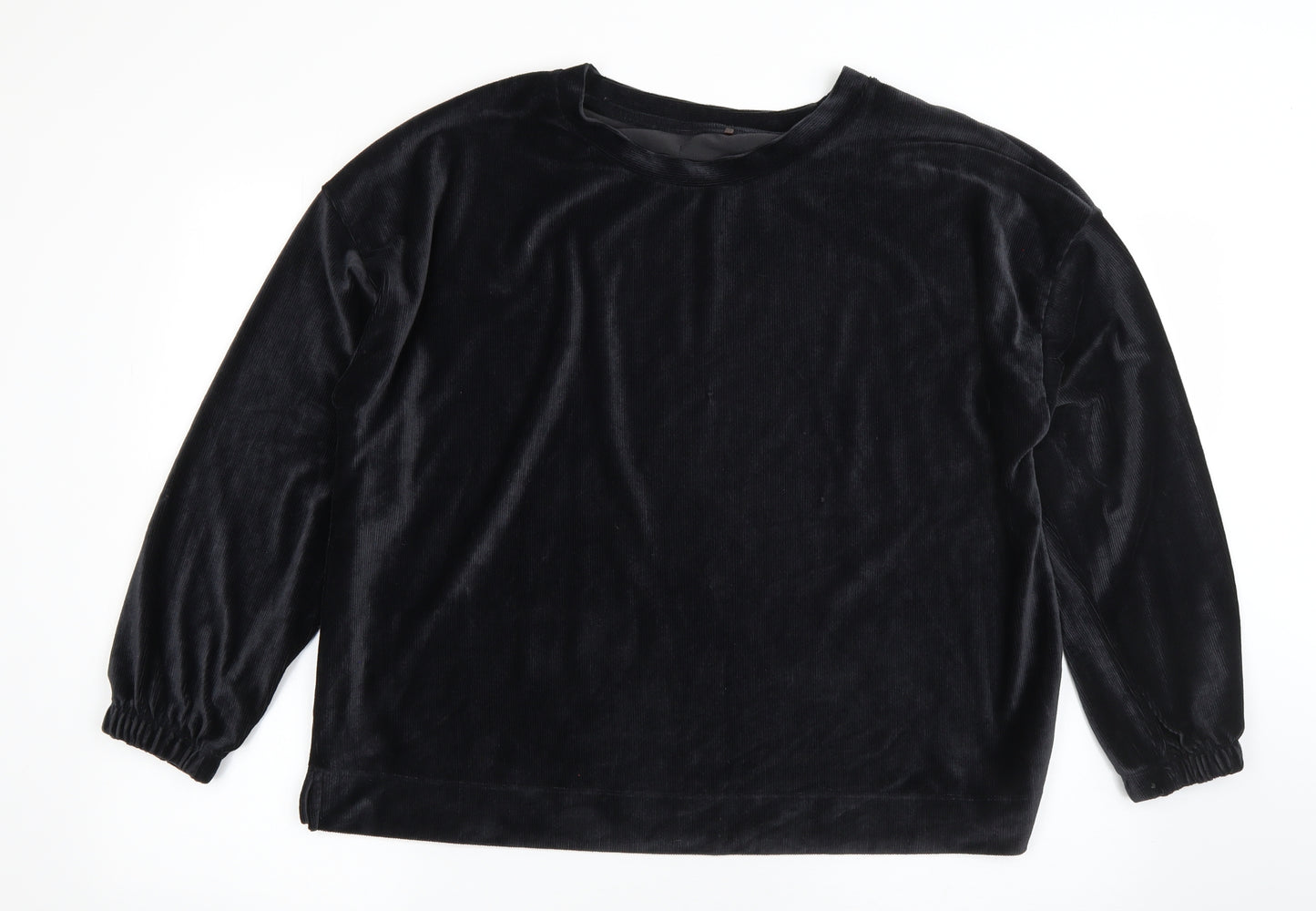 George Womens Black Round Neck  Polyester Pullover Jumper Size 22