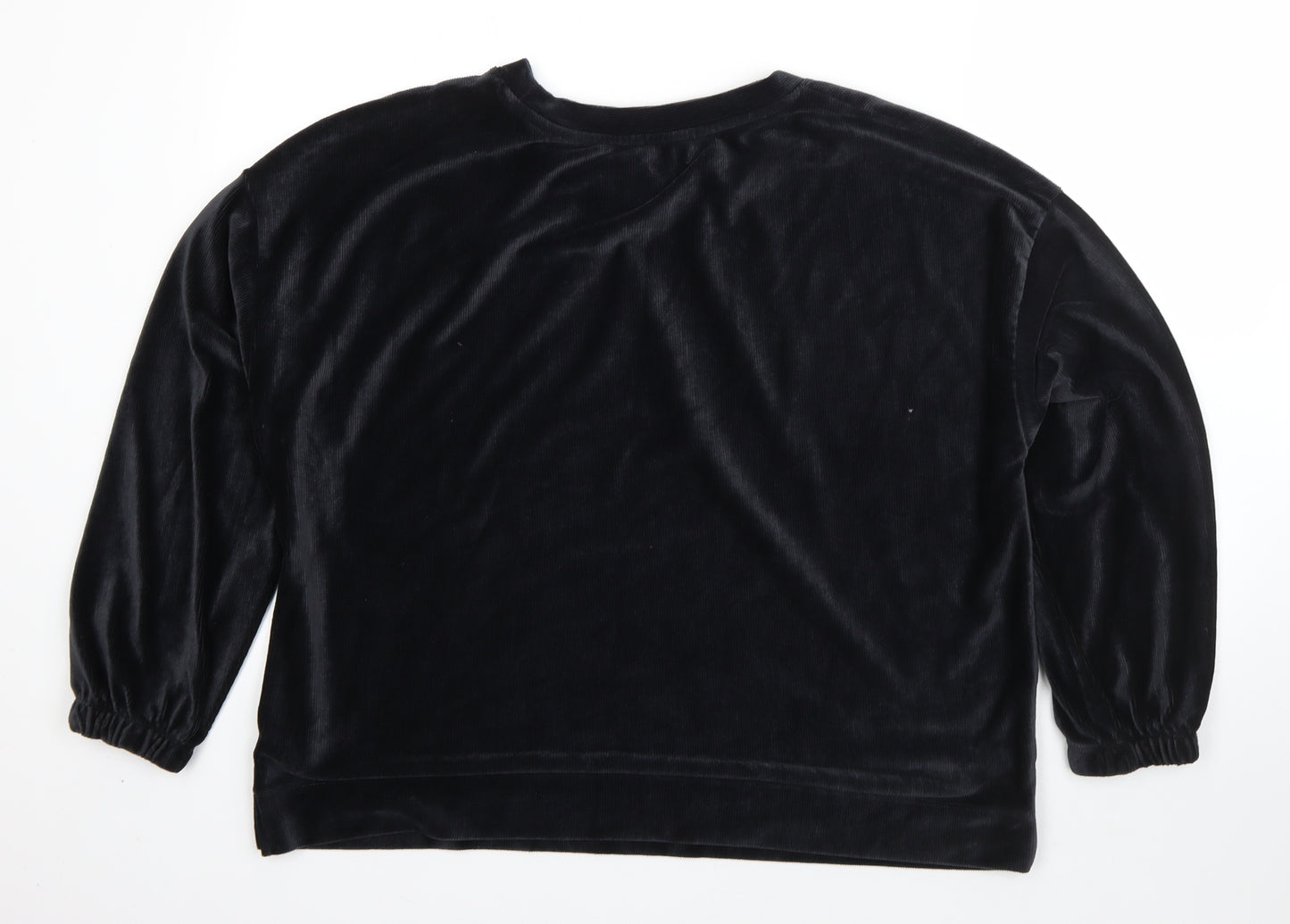 George Womens Black Round Neck  Polyester Pullover Jumper Size 22
