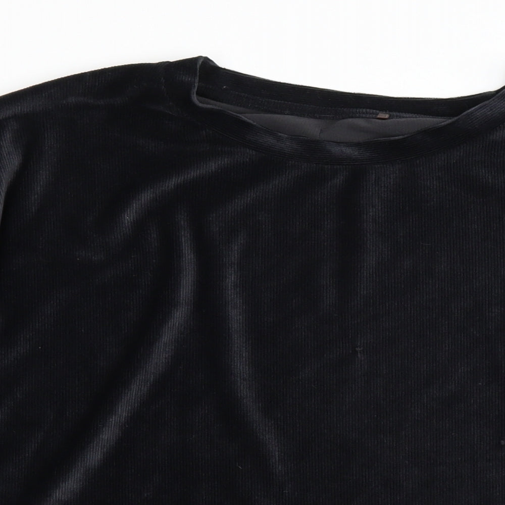 George Womens Black Round Neck  Polyester Pullover Jumper Size 22
