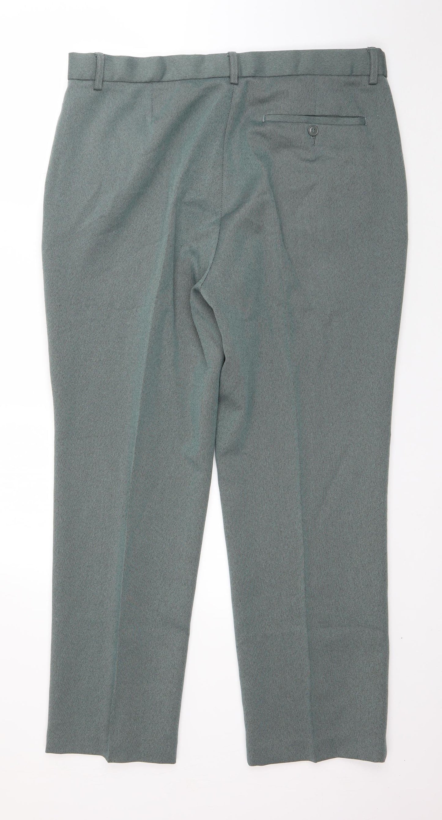 Cotton Traders Mens Green  Polyester Dress Pants Trousers Size 38 L28 in Regular