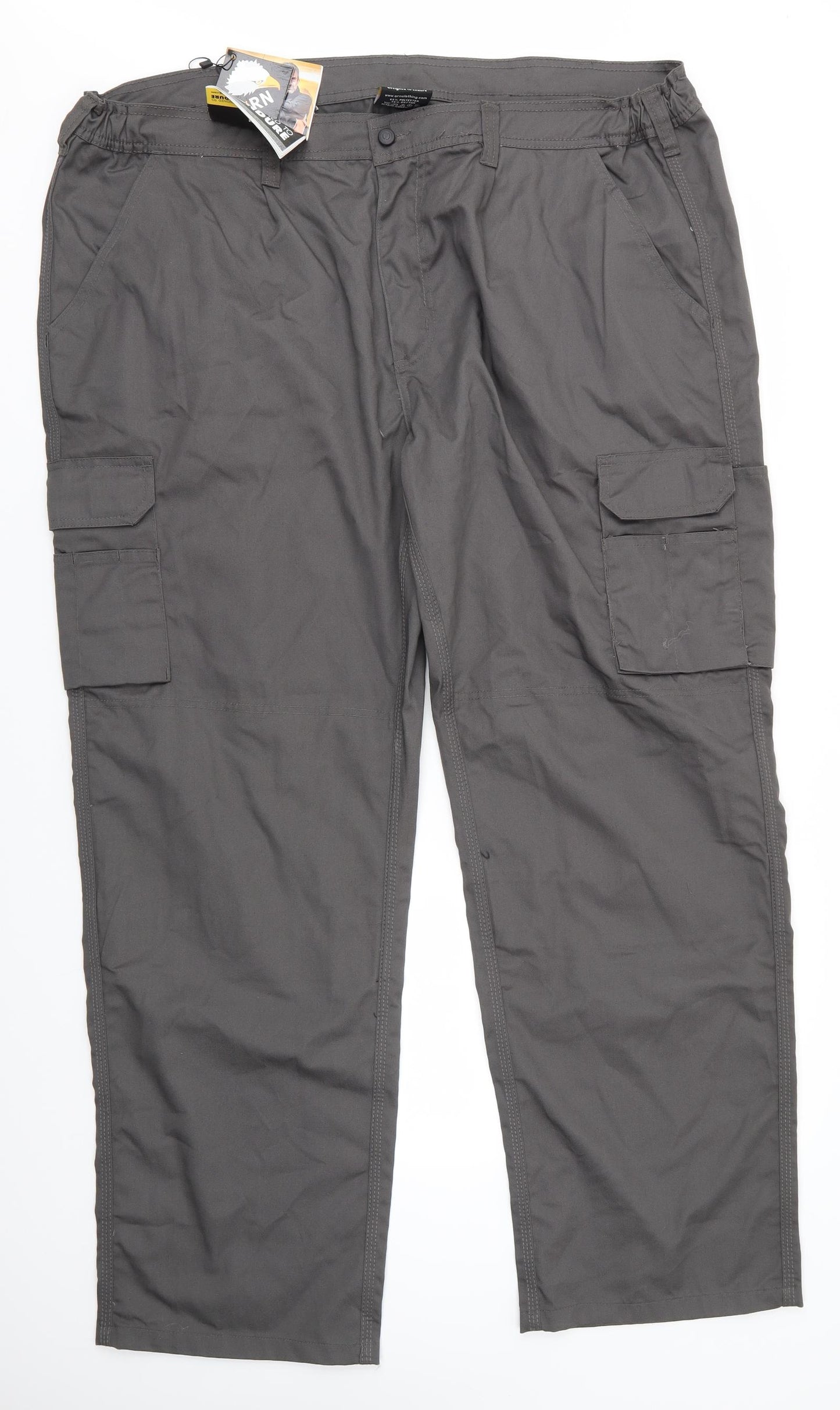 ORN Mens Grey  Polyester Cargo Trousers Size 44 in L32 in Regular Zip - Workwear Trousers