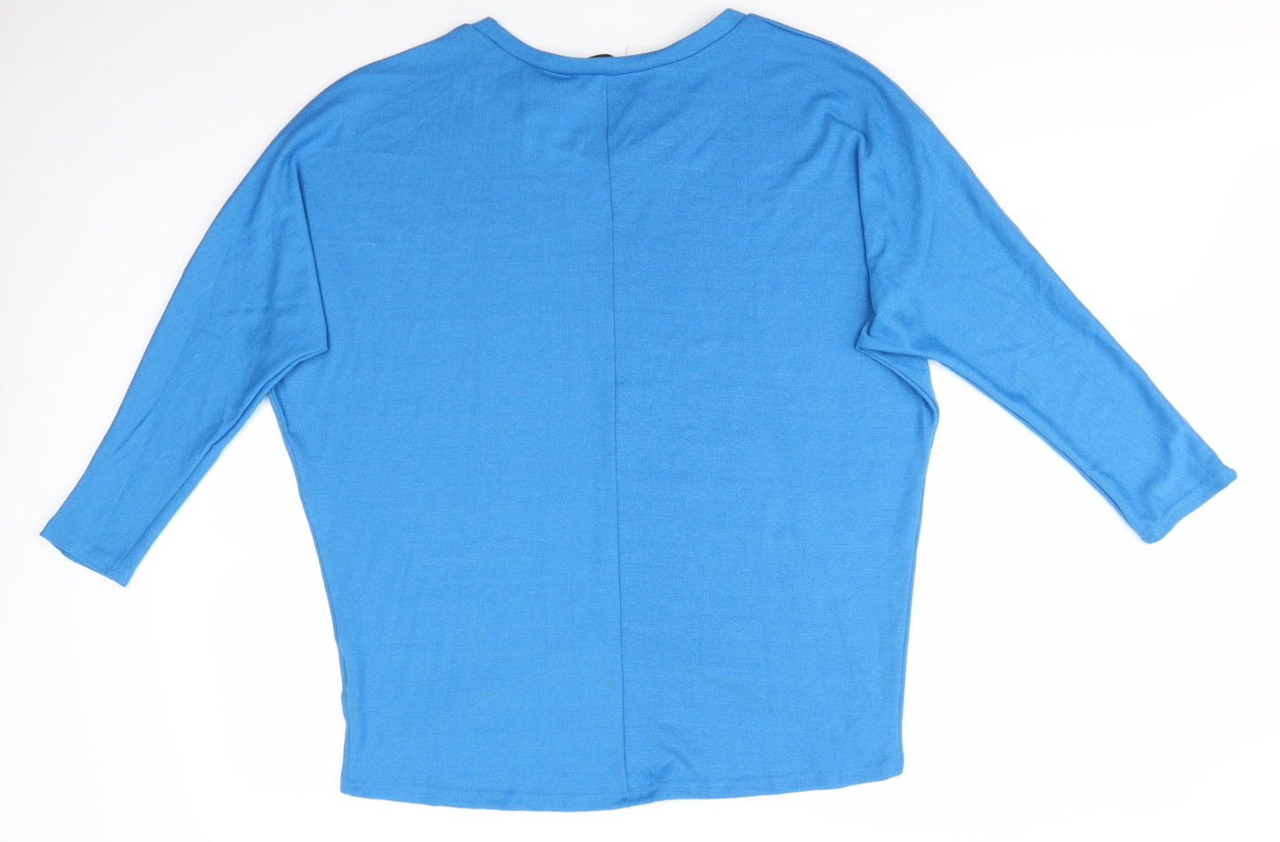 Zansea Womens Blue Round Neck  Polyester Pullover Jumper Size L   - Sky Blue Subtle batwing