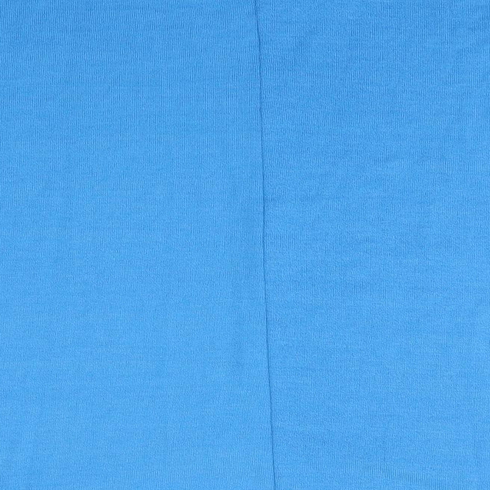Zansea Womens Blue Round Neck  Polyester Pullover Jumper Size L   - Sky Blue Subtle batwing