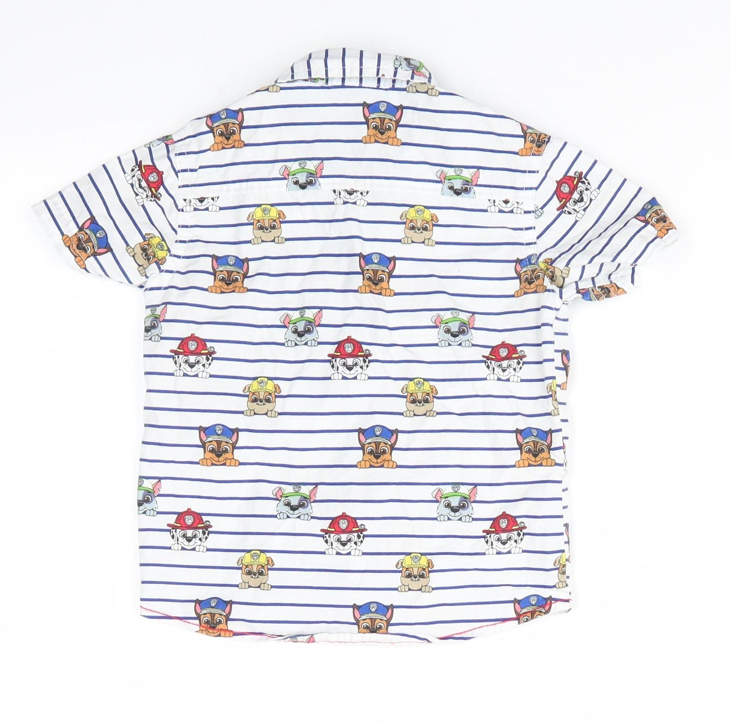 Nickelodeon at George Boys White Animal Print Cotton Basic Button-Up Size 18-24 Months Collared Button - Paw Patrol