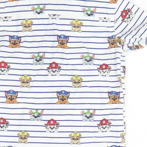 Nickelodeon at George Boys White Animal Print Cotton Basic Button-Up Size 18-24 Months Collared Button - Paw Patrol