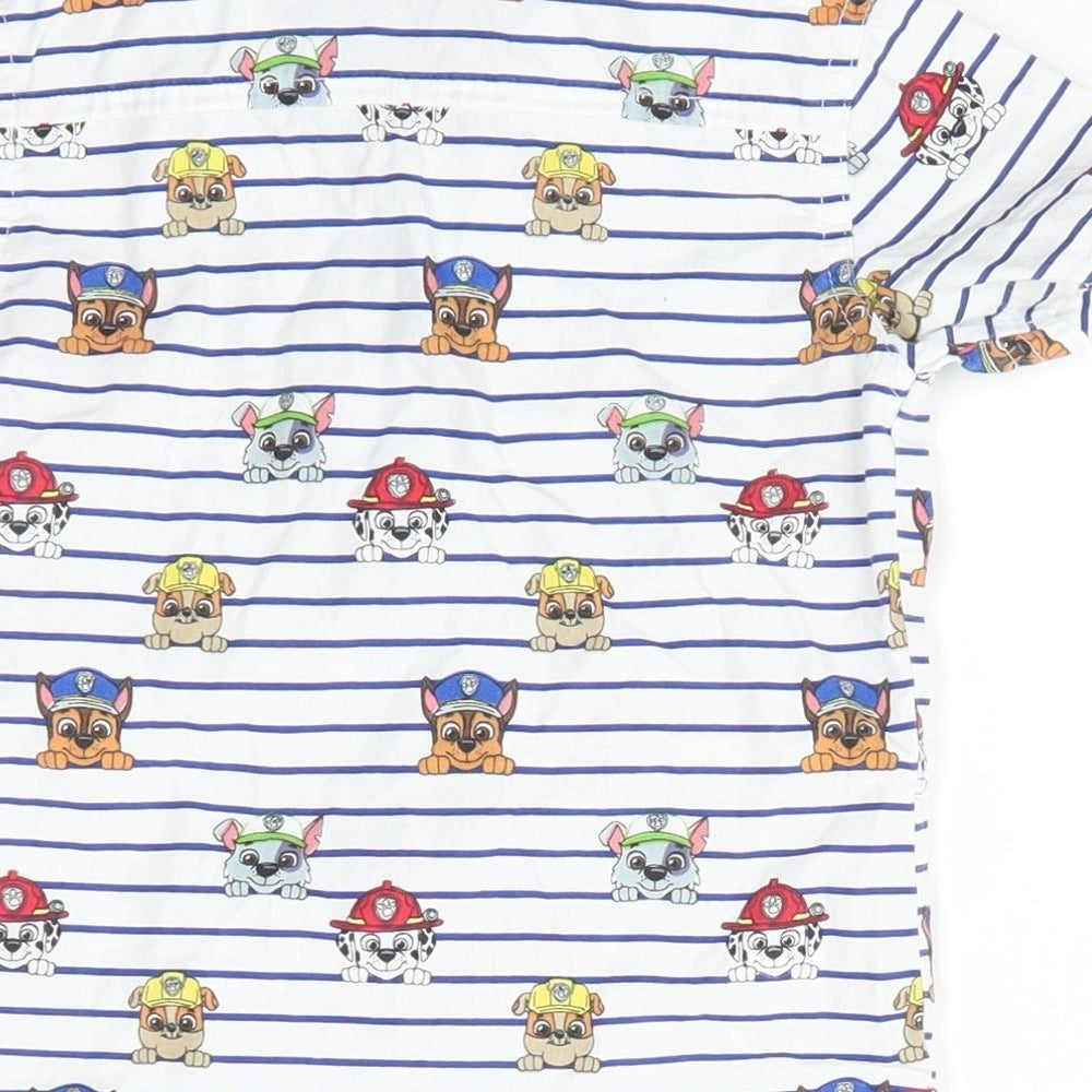 Nickelodeon at George Boys White Animal Print Cotton Basic Button-Up Size 18-24 Months Collared Button - Paw Patrol
