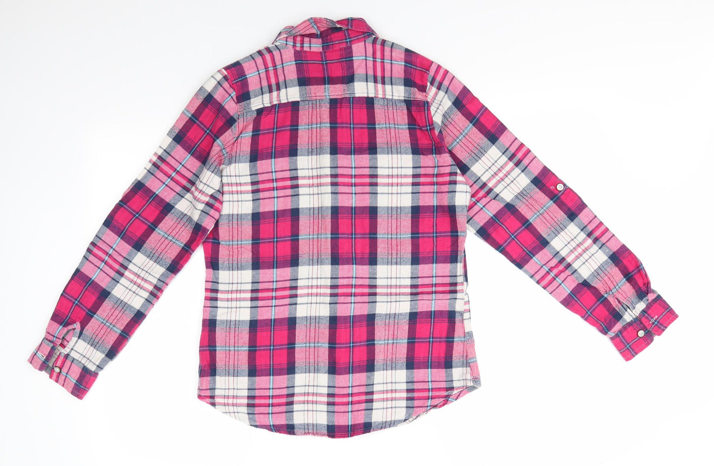 Atmosphere Womens Red Check Cotton Basic Button-Up Size 6 Collared - Red White Blue Check