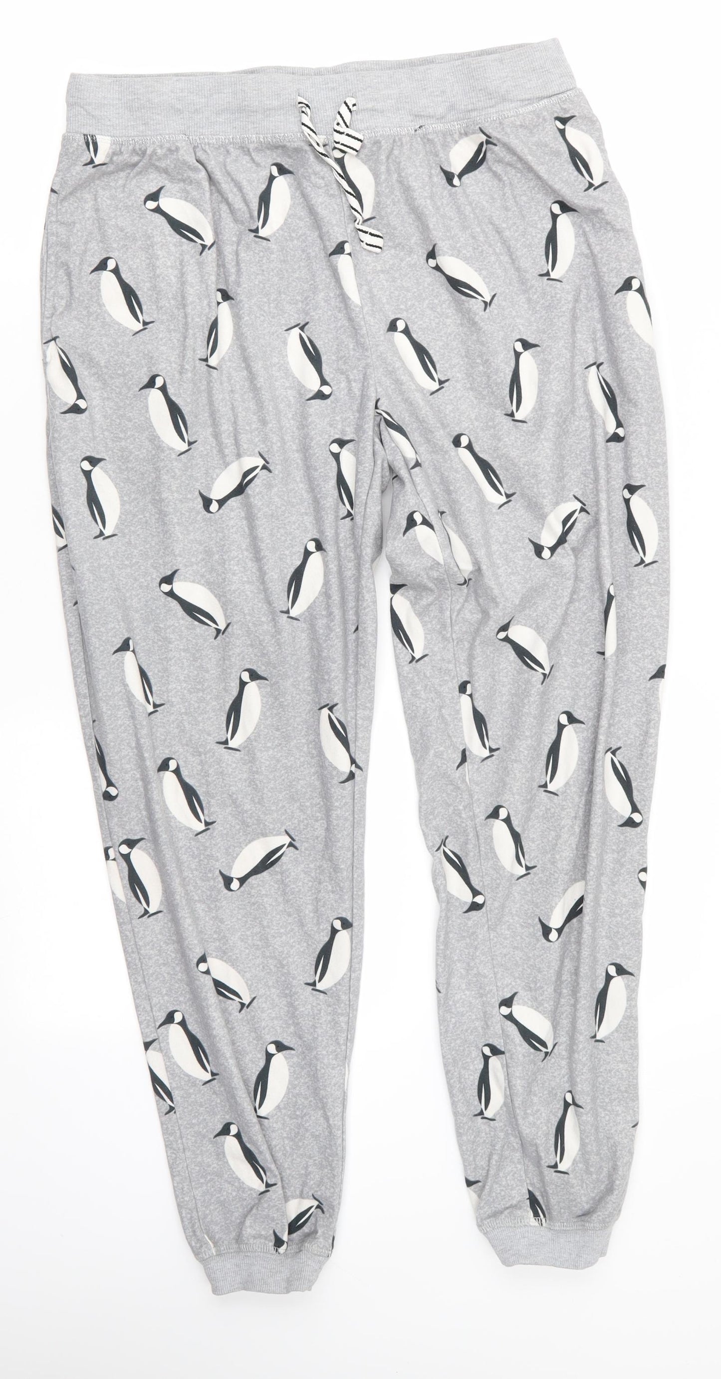 Avenue Womens Grey Animal Print Polyester  Pyjama Pants Size 14   - Penguin Print