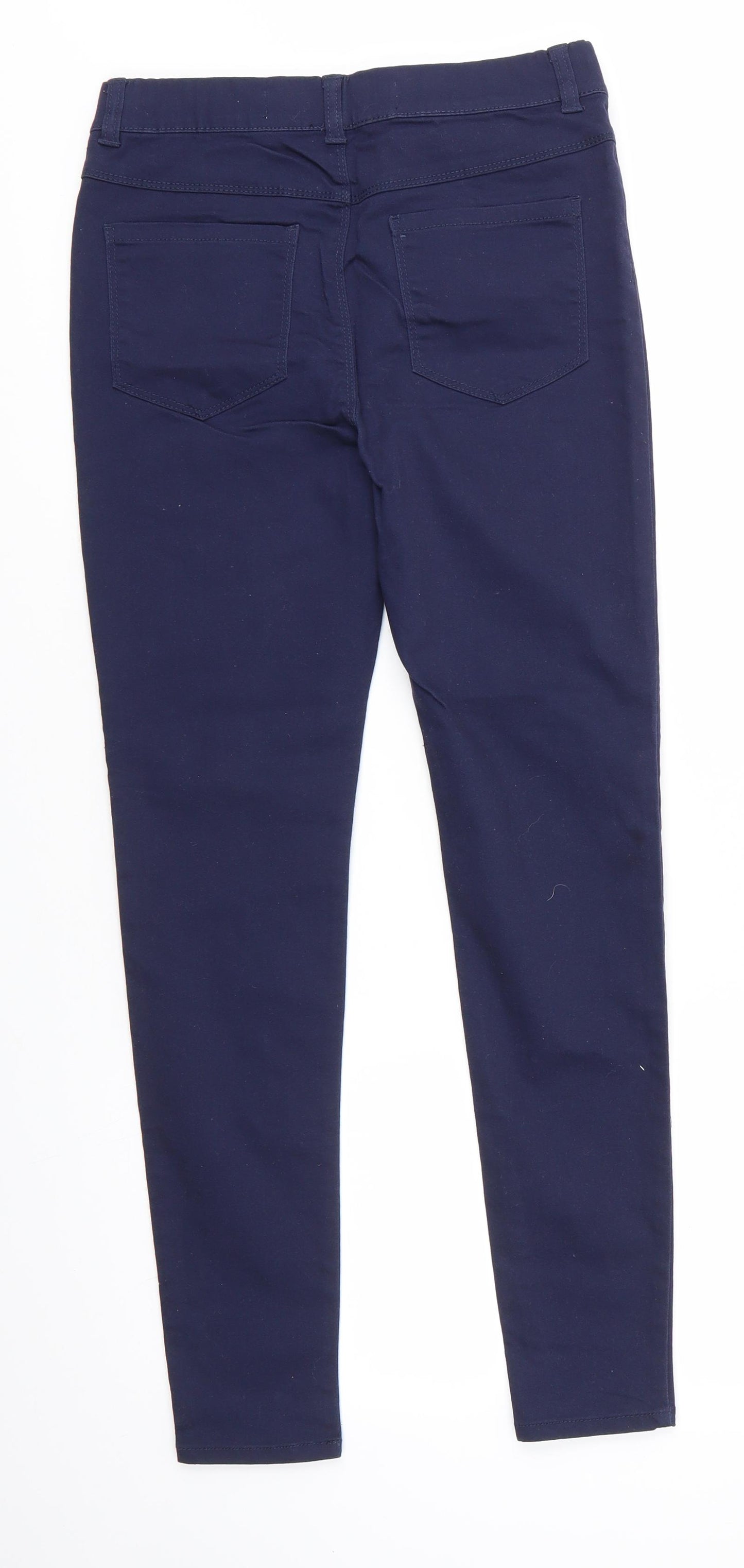 Denim Co Girls Blue  Cotton Jegging Trousers Size 14-15 Years  Regular Pullover - Navy Blue
