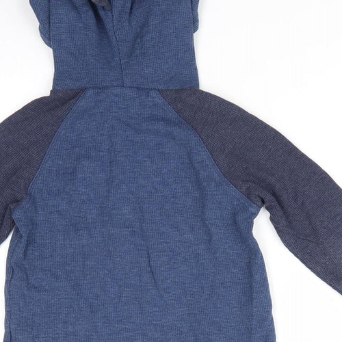NEXT Boys Blue Colourblock Cotton Pullover Hoodie Size 2-3 Years  Pullover - Dinasour Hood