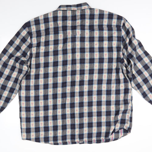 ASOS Womens Blue Check Cotton Basic Button-Up  Collared - Pearlised buttons