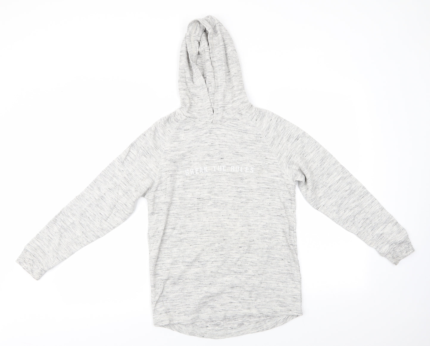 George Boys Grey  Cotton Pullover Hoodie Size 11-12 Years  Pullover - Grey mix Break The Rules