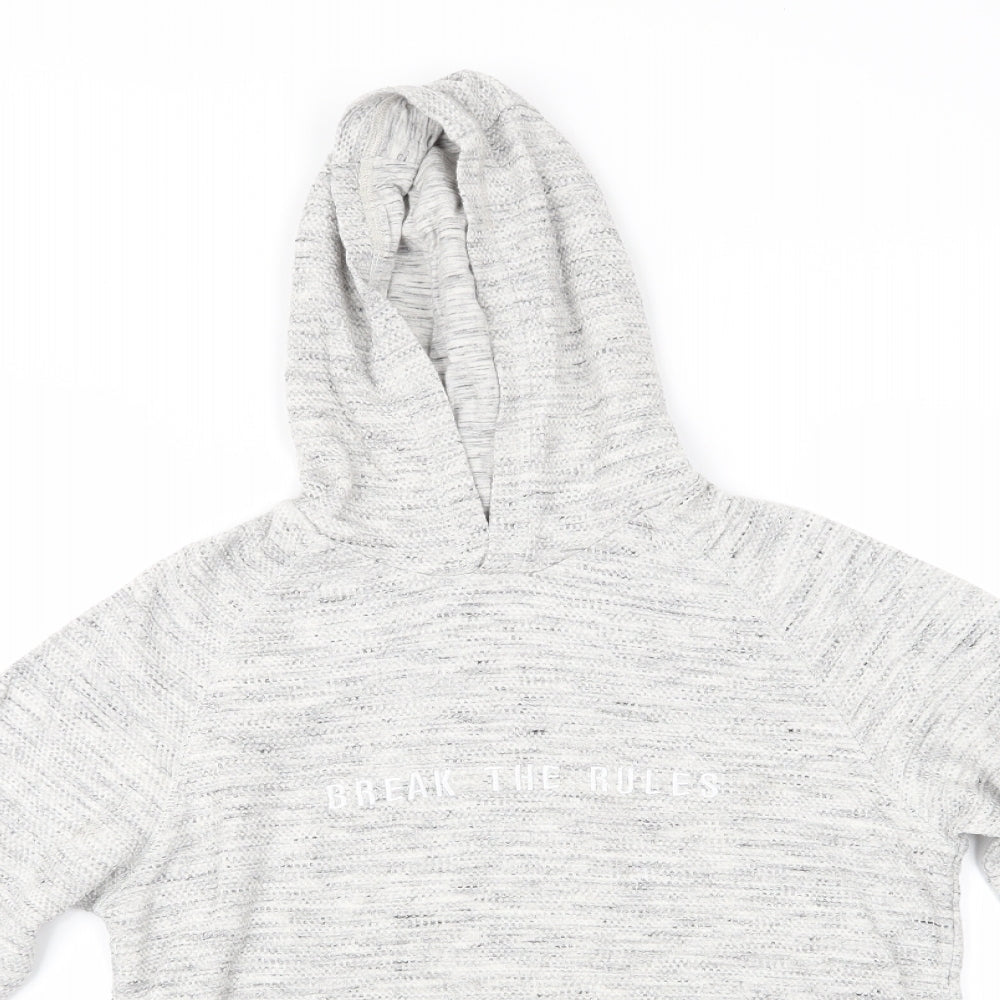 George Boys Grey  Cotton Pullover Hoodie Size 11-12 Years  Pullover - Grey mix Break The Rules