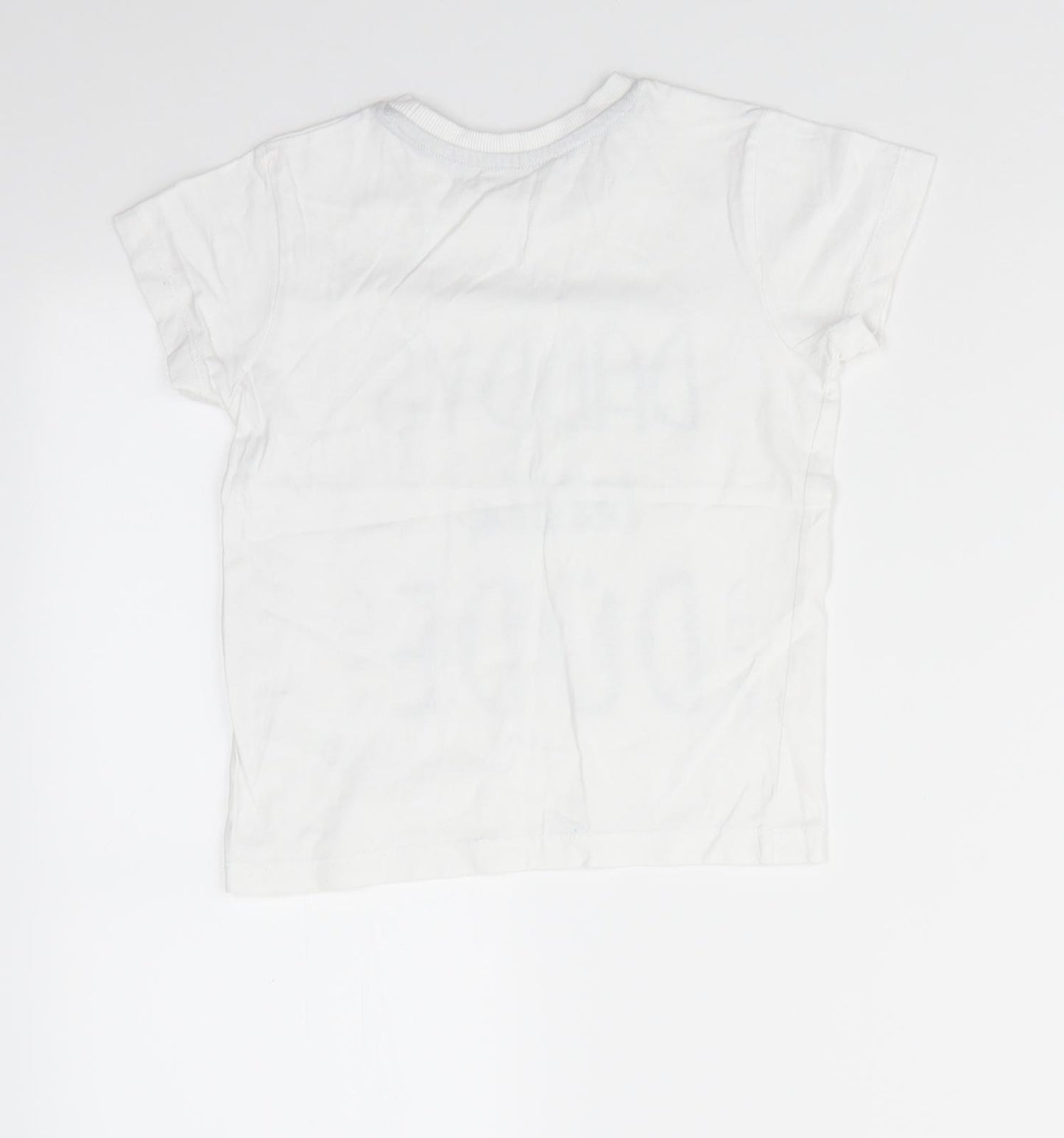 Matalan Boys White  Cotton Basic T-Shirt Size 3-4 Years Round Neck Pullover - Daddy's Little Dude