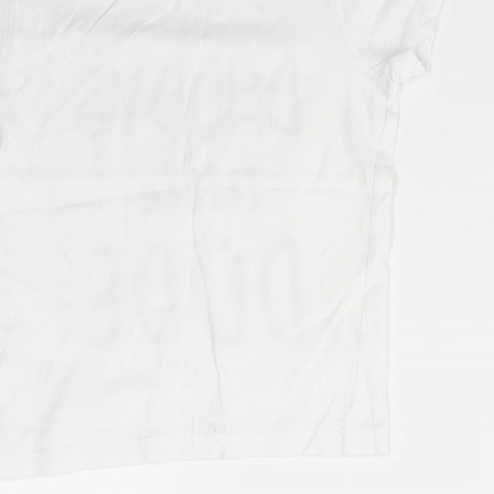 Matalan Boys White  Cotton Basic T-Shirt Size 3-4 Years Round Neck Pullover - Daddy's Little Dude