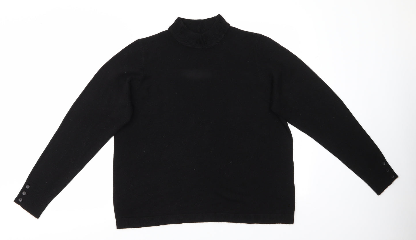 Plum Tree Womens Black High Neck  Acrylic Pullover Jumper Size L   - Soft texture