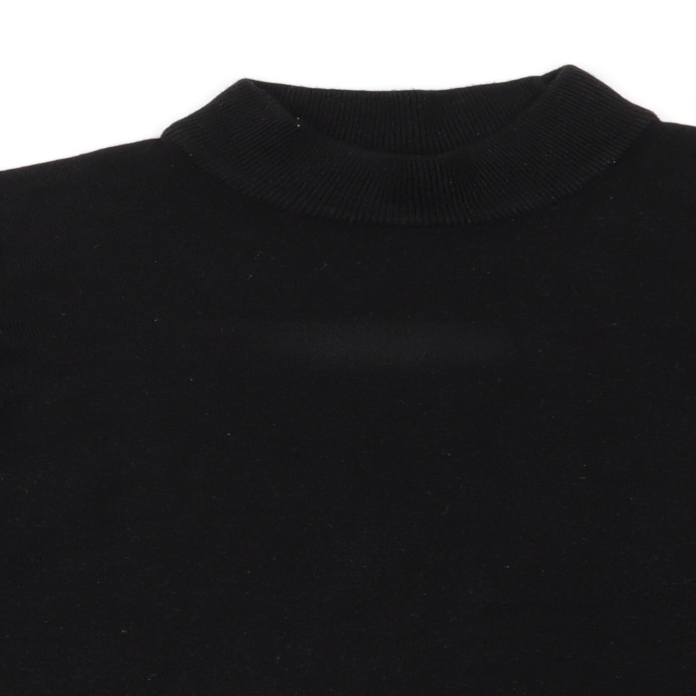 Plum Tree Womens Black High Neck  Acrylic Pullover Jumper Size L   - Soft texture