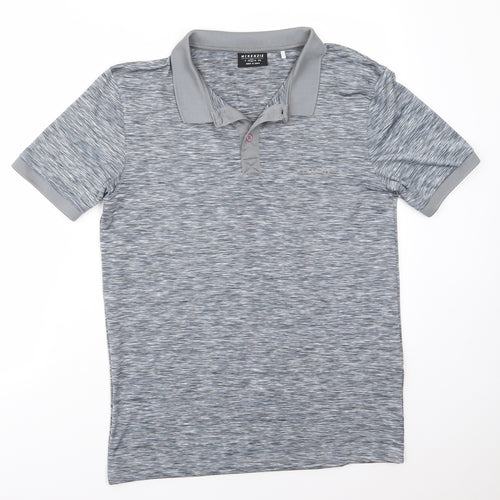 McKenzie Mens Grey  Polyester  Polo Size L Collared Button - Grey Fleck