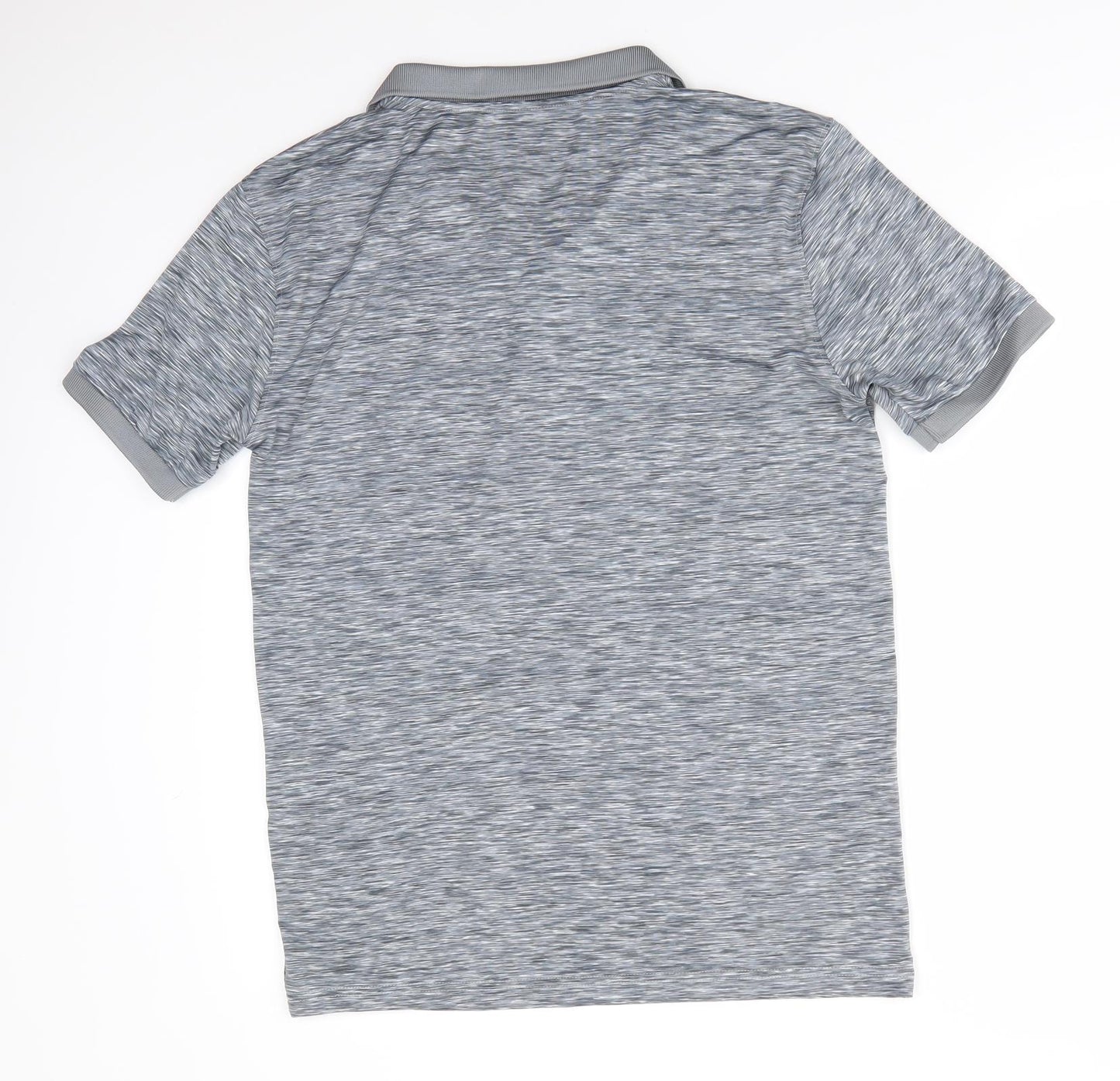 McKenzie Mens Grey  Polyester  Polo Size L Collared Button - Grey Fleck