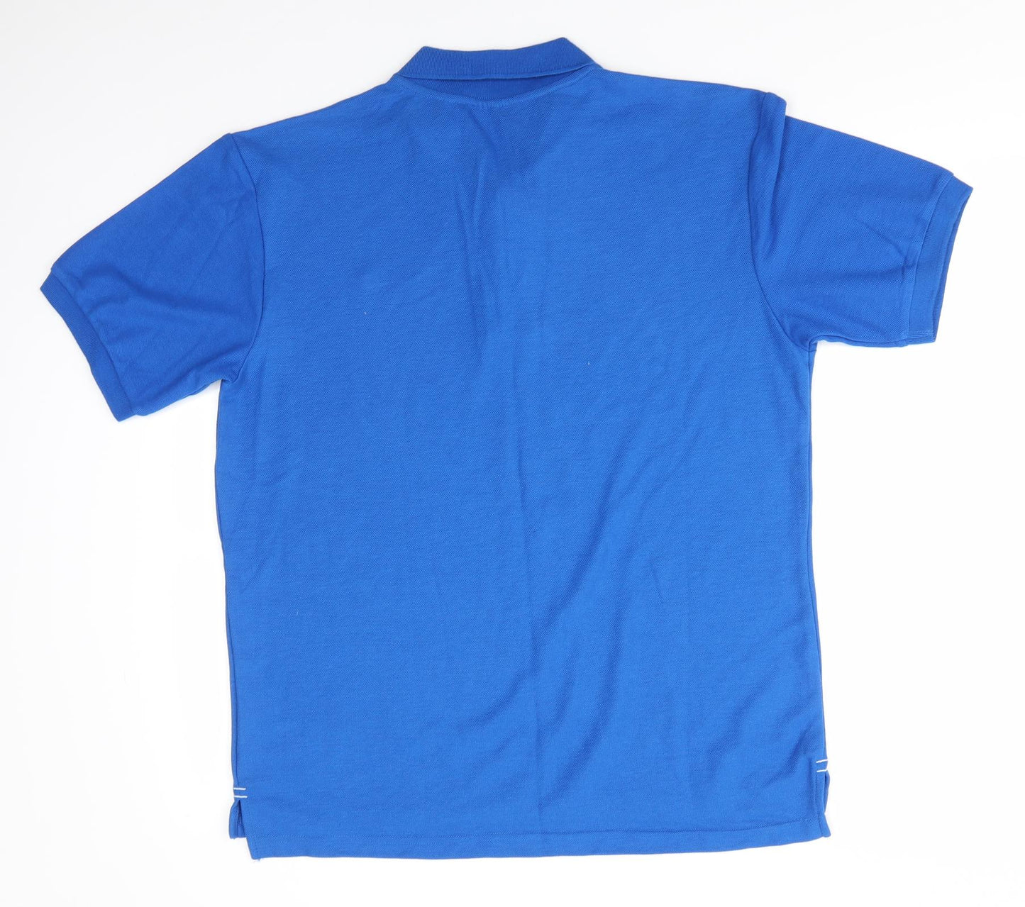 Slazenger Mens Blue  Polyester  Polo Size M Collared Button - Mid Blue